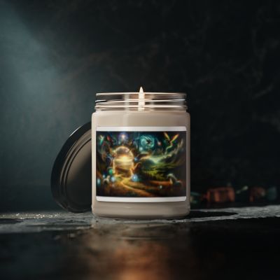 Mythical Creatures Glow Candle | Scented Soy Candle, 9oz | Gift for Fantasy Lovers | π Fantasy-themed soy candle