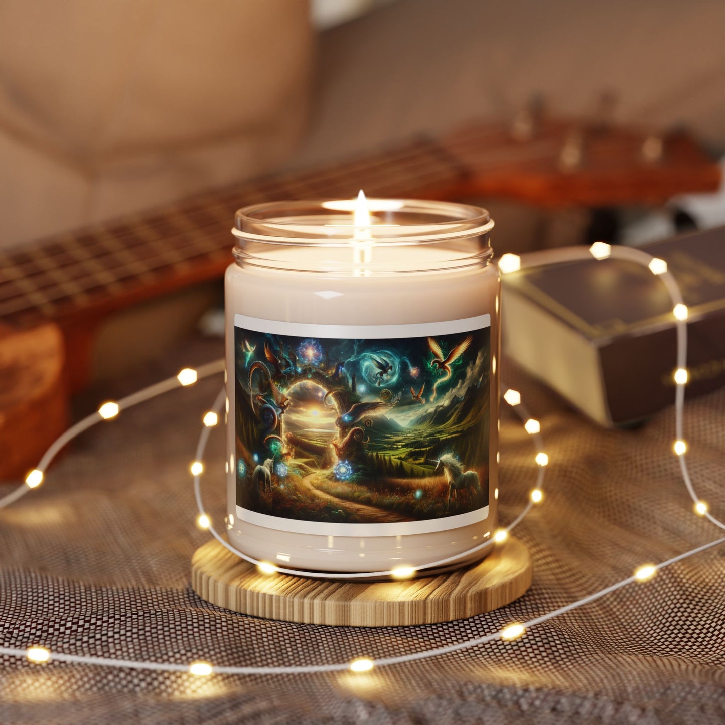 Mythical Creatures Glow Candle | Scented Soy Candle, 9oz | Gift for Fantasy Lovers | 🌟 Fantasy-themed soy candle