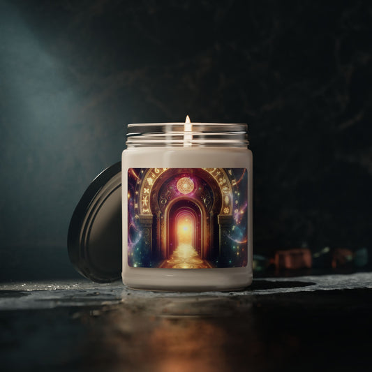 Glowing Astrological Arch Candle | Scented Soy Candle, 9oz | Gift for Fantasy Lovers | 🌟 Fantasy-themed soy candle