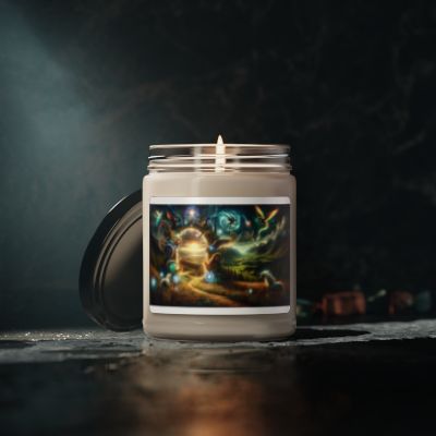 Mythical Creatures Glow Candle | Scented Soy Candle, 9oz | Gift for Fantasy Lovers | 🌟 Fantasy-themed soy candle